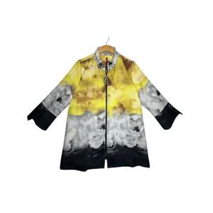 IC Connie K Jacket Sz L Sunset Rose Art-to-Wear A-Line Mock Ruffle Neck